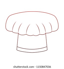 Chef hat isolated red lines