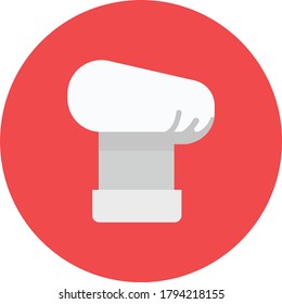 Chef Hat Isolated Vector Icon which can easily modify or edit. Red and white round Cook cap icon.