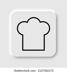 Chef hat, kitchen simple icon. Flat desing. Neumorphism design.ai