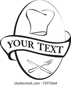 chef hat with knife and fork