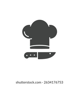 Chef Hat Knife Icon Symbolizing Culinary Food Preparation Professional Kitchen Expertise