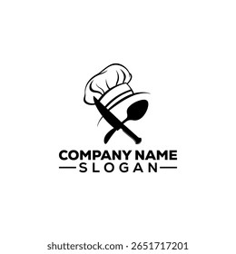 Chef Hat with Knife and Spoon Culinary Logo