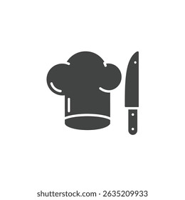 Chef Hat Knife Symbolizing Culinary Food Preparation Gastronomy Restaurant Kitchen Work