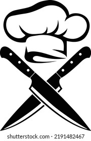 Chef Hat and Knives Cook Restaurant Profession Vector