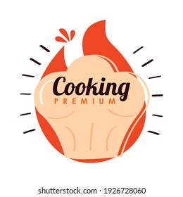 chef hat label isolated icon
