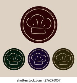 Chef hat. Label and logo for restaurant menu design template.