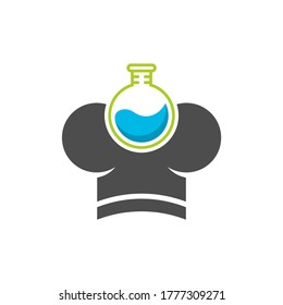Chef Hat with laboratory glass Logo Design Template Vector, Icon Symbol, Creative Design Concepts