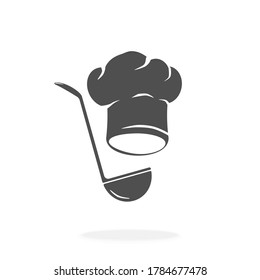Ilustración Del Vector De Sombrero De Chef Y Icono De Ladle