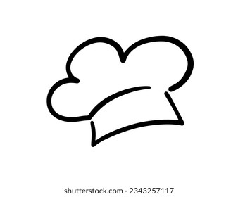 Chef Hat Line Art Drawing Icon Logo Design Element. Vector illustration isolated on white