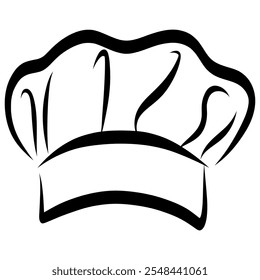 Vetor de ícone de desenho de linha de chapéu Chef