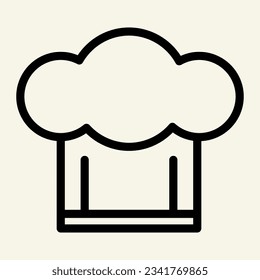 Chef hat line icon. Cooking cap symbol, outline style pictogram on beige background. Cooking and Kitchen sign mobile concept web design. Vector graphics.