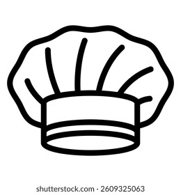 Chef hat line icon, cooking concept. Vector graphics. Cook cap sign on white background, style mobile or design