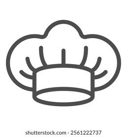 Chef hat line icon, horeca worker headwear concept. Vector graphics. Cooker man hat sign on white background, outline style icon for mobile or web design