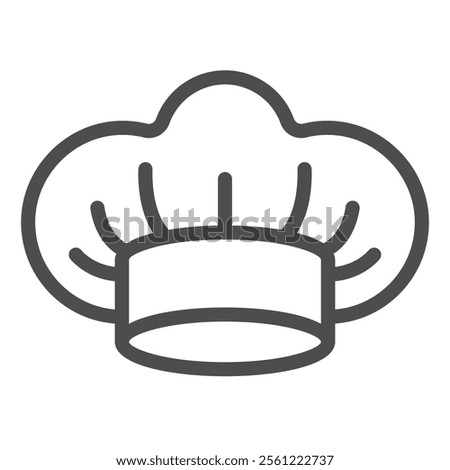 Chef hat line icon, horeca worker headwear concept. Vector graphics. Cooker man hat sign on white background, outline style icon for mobile or web design