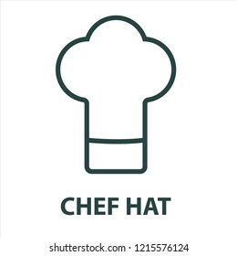 Chef hat line icon isolated on white background. Vector illustration. Kitchen hat icon.