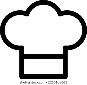 Chef hat line icon isolated on white. Cuisine symbol, logo illustration.