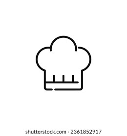 Chef hat line icon isolated on white background