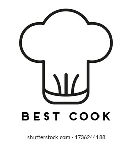 Icono de línea de sombrero de chef, signo de vector de contorno, pictograma de estilo lineal aislado en blanco. Símbolo de cocina, logo ilustrativo. Trazo editable