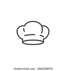 Chef hat line icon. linear style sign for mobile concept and web design. outline vector icon. Cuisine symbol, logo illustration. Vector graphics