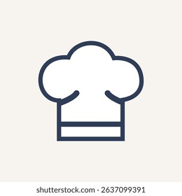 Chef Hat Line Icon – Minimal Flat Cooking Symbol