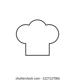 Chef hat line icon, outline vector sign, linear style pictogram isolated on white. Cuisine symbol, logo illustration.