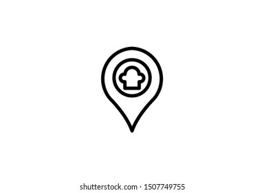 Chef hat line icon, outline vector sign, linear style ,simple design isolated on white. Cuisine symbol, logo illustration. Editable stroke