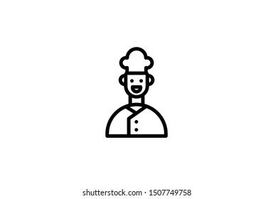 Chef hat line icon, outline vector sign, linear style ,simple design isolated on white. Cuisine symbol, logo illustration. Editable stroke