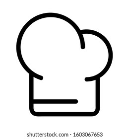 Chef hat line icon, outline vector sign, linear style pictogram isolated on white. Cuisine symbol, logo illustration