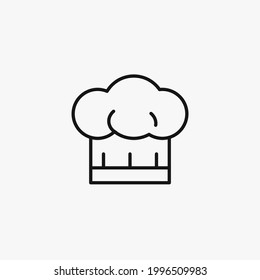 Chef hat line icon, outline vector sign, linear style pictogram isolated on white. Cuisine symbol, logo illustration.
