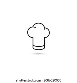 Chef hat line icon, outline logo.  Isolated on white background. Cuisine symbol. Vector illustration, eps 10.