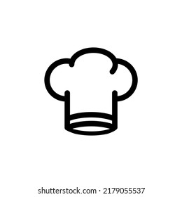 Chef hat line icon, outline vector sign, linear style pictogram isolated on white. Cuisine symbol, logo illustration. Editable stroke