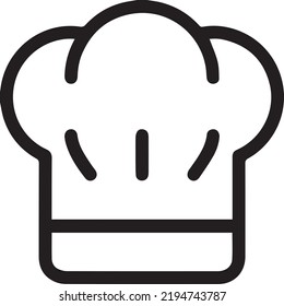 Chef hat line icon, outline vector sign, linear style pictogram isolated on white. Cuisine symbol