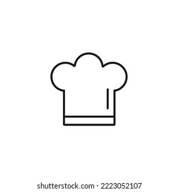 El sombrero de chef es un icono de línea, símbolo del vector de contorno, pictograma de estilo lineal aislado en blanco. Ilustración de símbolo de cocina para logo, ilustración de tienda web. Trazo editable