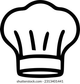icono de la línea de sombrero chef, símbolo del vector de contorno, pictograma de forma lineal aislado en blanco. Símbolo de cocina, logo ilustrativo. Trazo editable