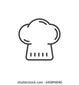 Chef hat line icon, outline vector sign, linear style pictogram isolated on white. Symbol, logo illustration. Editable stroke. Pixel perfect