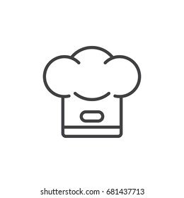 Chef hat line icon, outline vector sign, linear style pictogram isolated on white. Cook symbol, logo illustration. Editable stroke. Pixel perfect vector graphics