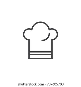 Chef hat line icon, outline vector sign, linear style pictogram isolated on white. Symbol, logo illustration. Editable stroke