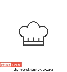 Chef hat line icon. Simple outline style. Toque, chef, cook, table, restaurant concept. Vector illustration isolated on white background. Editable stroke EPS 10