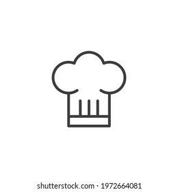 Chef hat line icon. Simple outline style. Toque, chef, cook, table, restaurant concept. Vector illustration isolated on white background. EPS 10