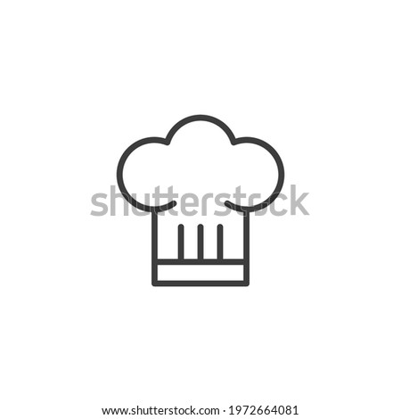 Chef hat line icon. Simple outline style. Toque, chef, cook, table, restaurant concept. Vector illustration isolated on white background. EPS 10 Foto stock © 