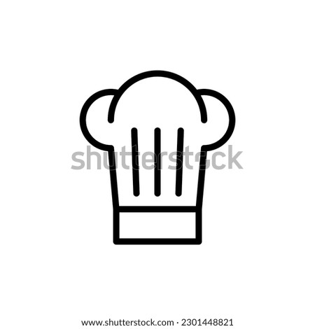 Chef hat line icon. Simple outline Toque icon isolated on white background. Toque, chef, cook, table, restaurant concept. Foto stock © 