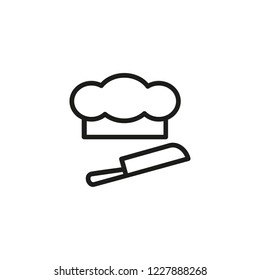 Chef hat line icon. Uniform, culinary course, cook. Kitchen concept. Vector illustration can be used for topics like gastronomy, restaurant, occupation