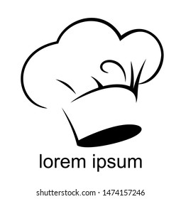 chef hat line logo or isolated icon vector