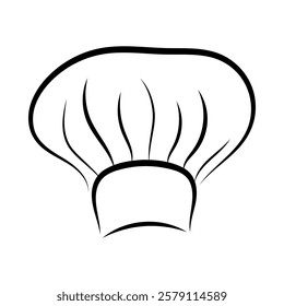 Chef hat linear hand drawn vector illustration culinary icon design for restaurant cooking blog culinary school  menu recipes card and food related artwork