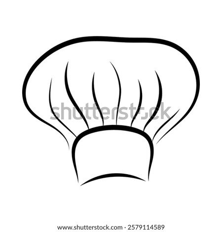Chef hat linear hand drawn vector illustration culinary icon design for restaurant cooking blog culinary school  menu recipes card and food related artwork