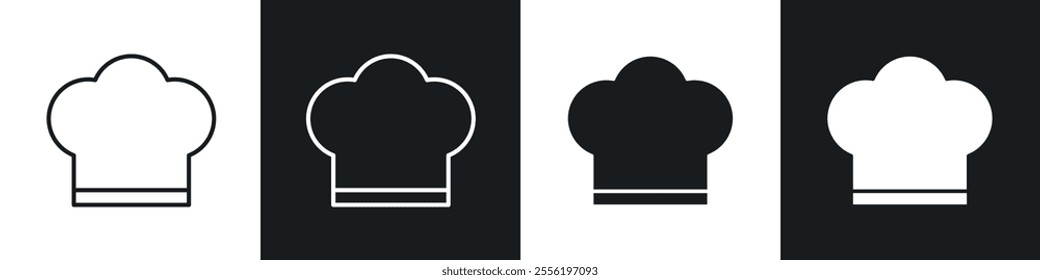 Chef hat linear icon set for app, and web design.