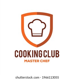 Chef hat logo badge vector icon illustration