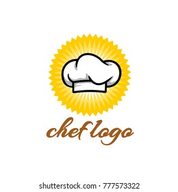 Chef Hat Logo - Badge Vector
