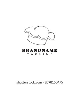 diseño de dibujos animados del logotipo de sombrero de chef plantilla de icono ilustración vectorial plana negra moderna