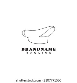 logotipo de sombrero de chef diseño de dibujos animados plantilla de icono negro aislado lindo ilustración